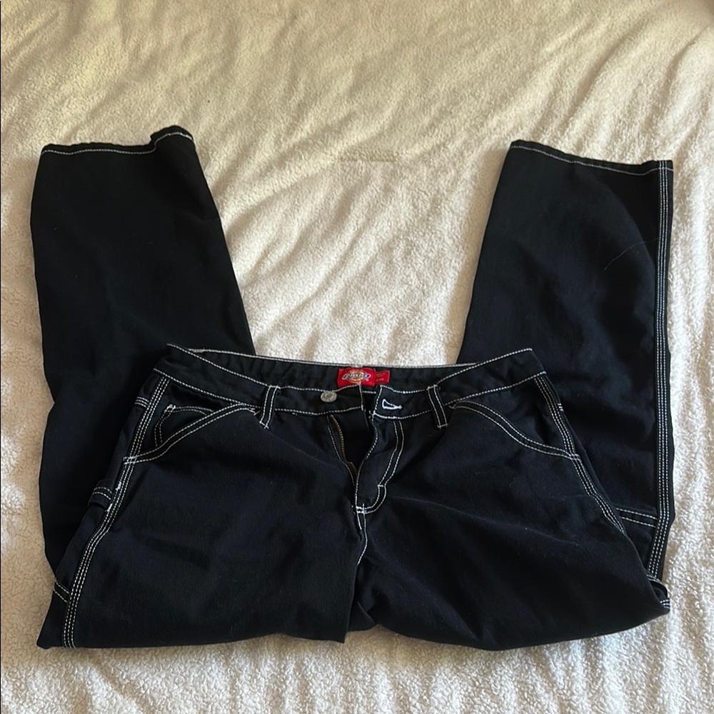 Dickies Black and White Boot Cut Jeans